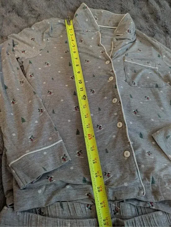 Cupcakes & Cashmere Apres Ski Two Piece Long Pajama Set Gray Size Small/P - Picture 7 of 9